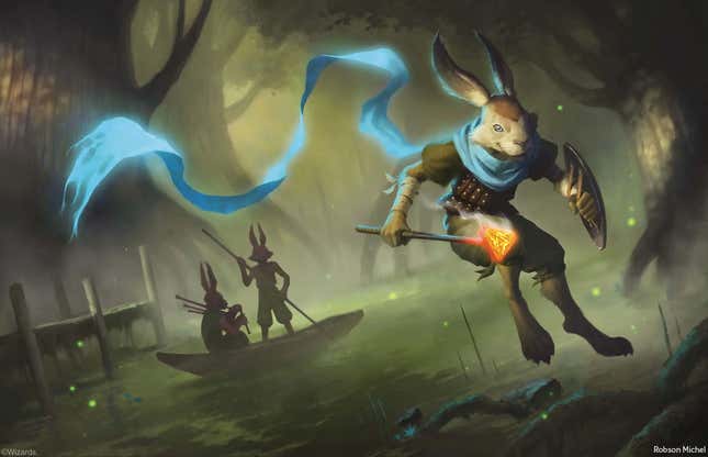 Ilustración de Robson Michel para Las Tierras más allá de Brujaluz, la aventura de D&D