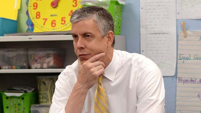 Image for article titled Arne Duncan Stressed About Preparing For Standardized Secretary Of Education Exam
