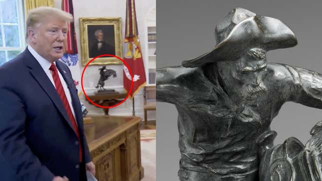 Image for article titled Trump Misidentifies Sculpture in Oval Office While Saying Statues Help Teach History