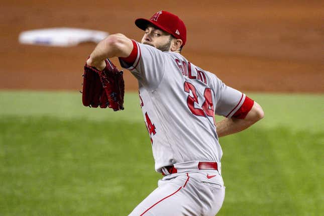Aug 15, 2023; Arlington, Texas, USA; Los Angeles Angels starting pitcher Lucas Giolito (24) in action during the game between the Texas Rangers and the Los Angeles Angels at Globe Life Field.