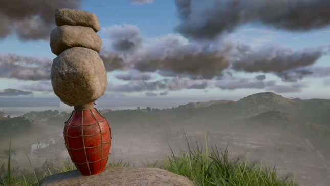 Image for article titled Assassin&#39;s Creed: Valhalla Player Uses Oil Jar To Make Stacking Stones Puzzle A Bit Easier
