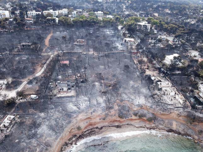 Image for article titled The aftermath of destructive wildfires, seen from above