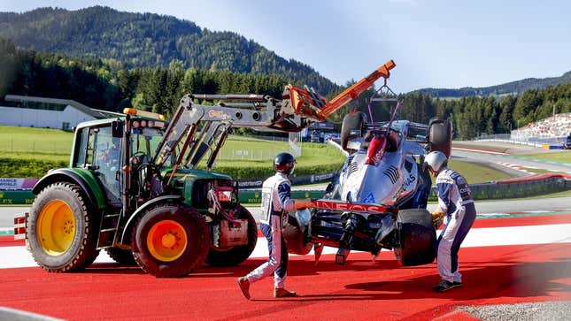 Image for article titled Both Mercedes Crash in F1&#39;s Friday Qualifying Session in Austria