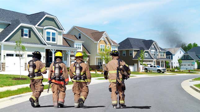 Image for article titled Firefighters Decide To Walk To Fire Since It’s So Beautiful Out