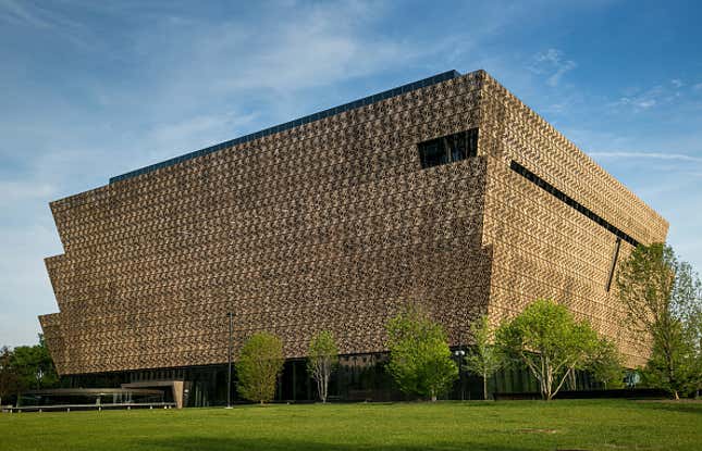 WASHINGTON, DC - JUNE 4: The mesh metal exterior of the National Museum of African American History and Culture is viewed on June 4, 2017 in Washington, D.C. The nation’s capital, the sixth largest metropolitan area in the country, draws millions of visitors each year to its historical sites, including thousands of school kids during the month of June. (Photo by George Rose/Getty Images)