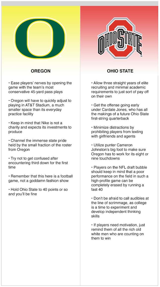 Image for article titled Keys To The Matchup: Oregon vs. Ohio State