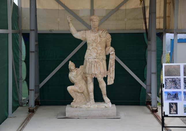 The statue was reconstructed from 356 pieces.
