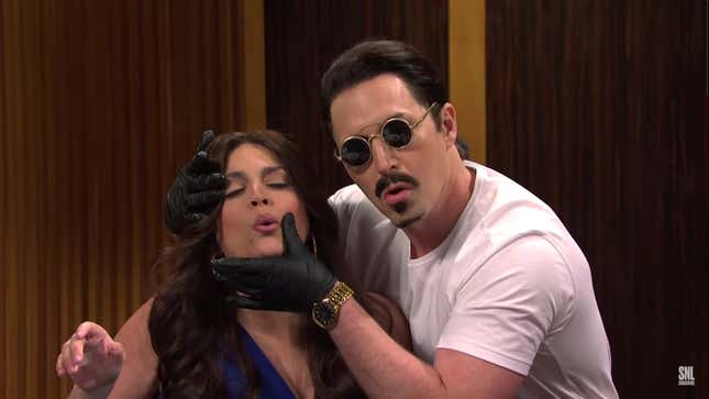 Image for article titled Salt Bae got the SNL treatment—but it was cut for time