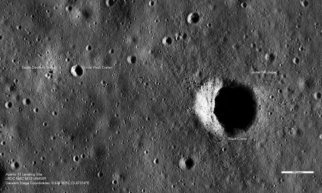 LRCO image showing the Apollo 11 landing site.