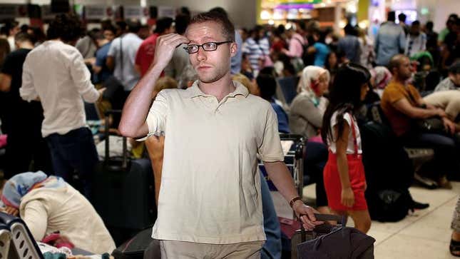 Image for article titled Man At Airport Pissed That Other People Had Same Idea To Go Home For Thanksgiving