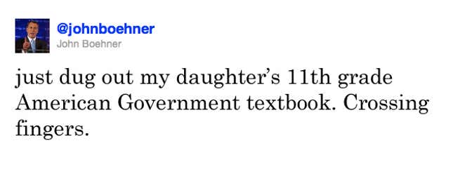Image for article titled Twitter Messages Show Congressmen Do Not Remember How To Pass Bill