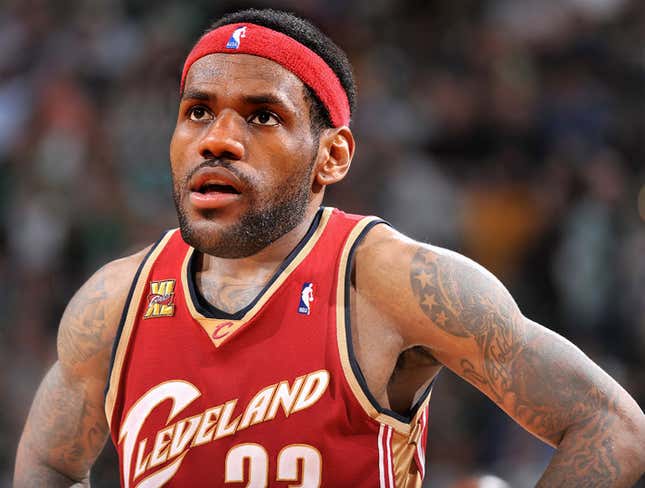 Image for article titled LeBron James Photoshopped Into Cavaliers Jersey For Some Reason