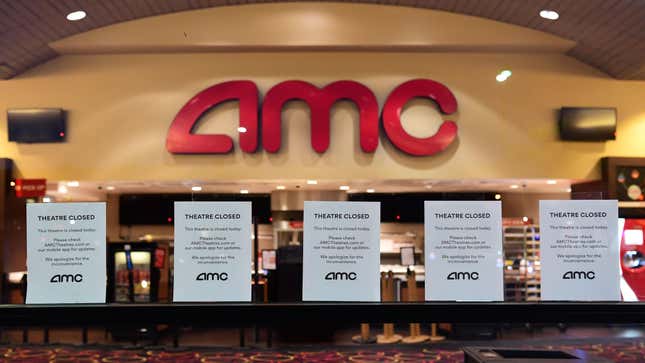 An AMC theater in Montebello, California, closed in March 2020.