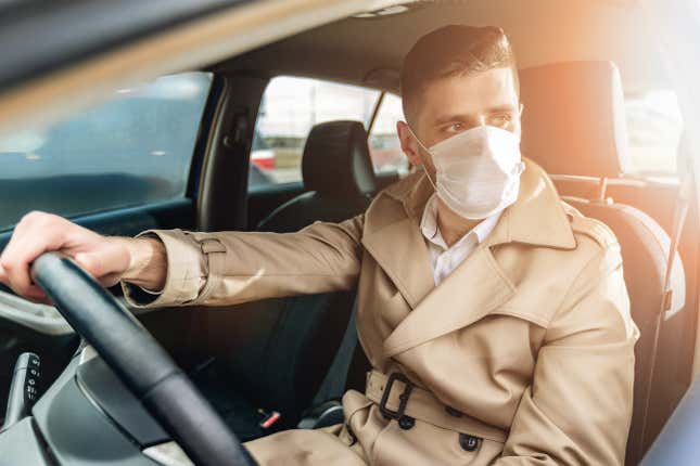 Image for article titled 25 Questions for the People Who Wear Masks While Driving Their Cars