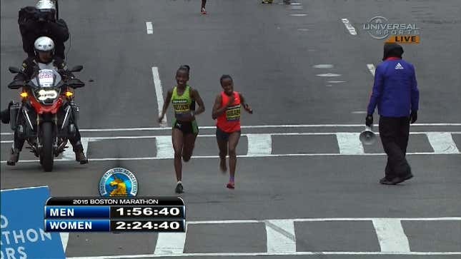 Boston Marathon Winner Takes Lead Just Yards From Finish