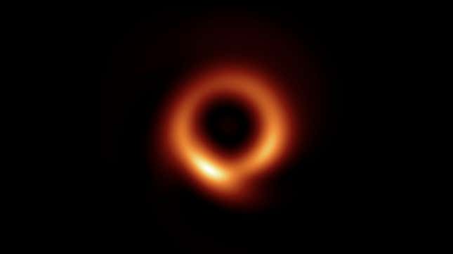 An image of the M87 black hole generated from EHT data by the PRIMO algorithm.