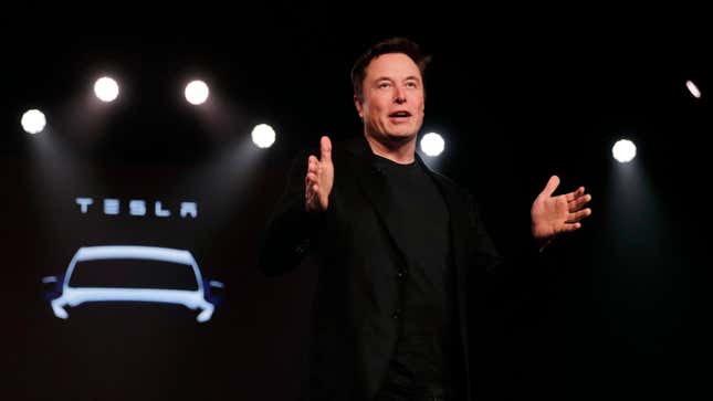 elon musk presents the tesla model y