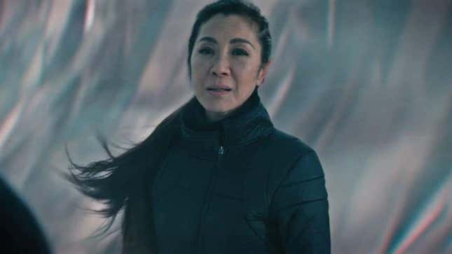 Michelle Yeoh as Phillipa Georgiou, saying goodbye to Michael Burnham in front of the Guardian of Forever's Time Portal in "Terra Firma, Part 2."
