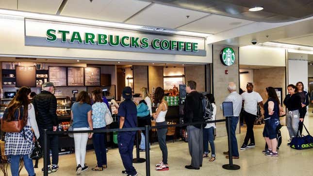 Airport Starbucks line
