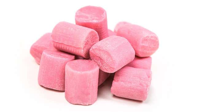 pink bubble gum pieces