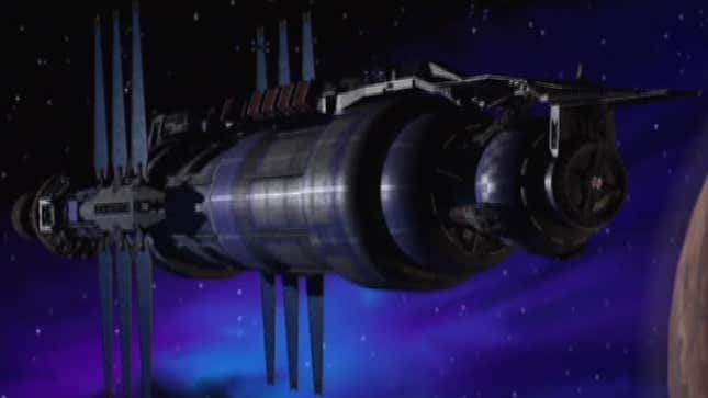 The titular space station, as it appeared in the original Babylon 5.