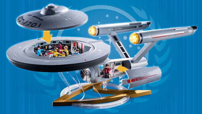 A look at Playmobil's original Star Trek Enterprise ship toy featuring a look inside at the figures.
