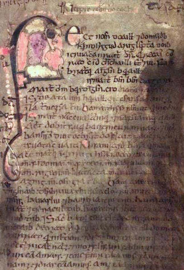 Facsimile of folio 53 of the Book of Leinster.