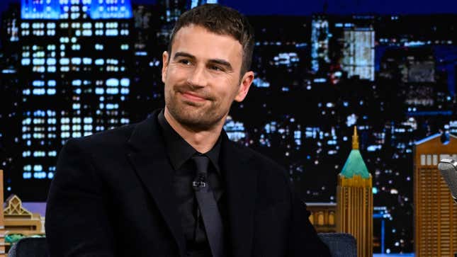 The Tonight Show Starring Jimmy Fallon — Episode 1758 — Pictured: Theo James during an interview on Friday, December 2, 2022