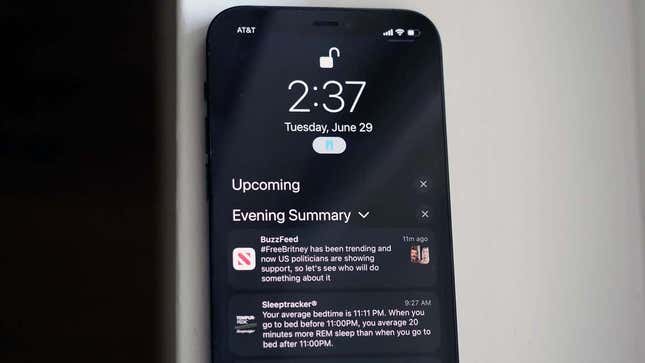iOS 15's Notification Summary feature