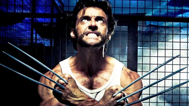 jackman as angry wolverine.