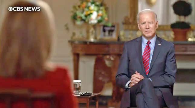 President Joe Biden in interview with CBS News’ Norah O’Donnell.