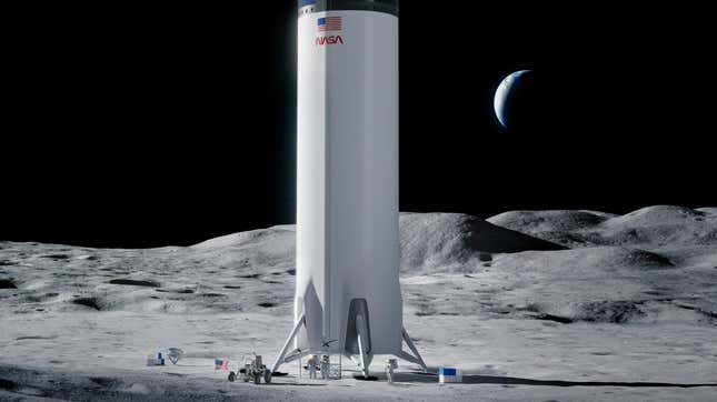 Imagen para el artículo titulado Blue Origin pierde el juicio para evitar que la NASA vaya a la Luna con el aterrizador de SpaceX
