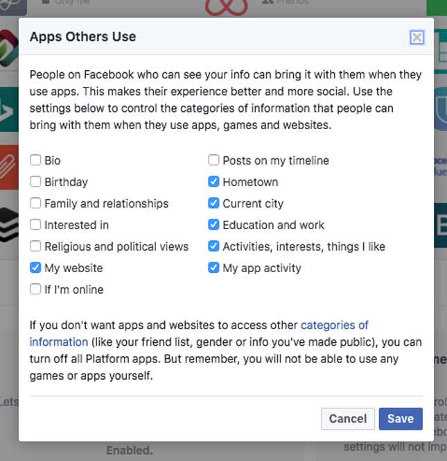 Image for article titled Here’s how to check which apps have access to your Facebook account—and delete them
