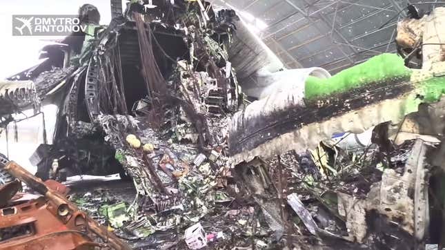 Image for article titled New Video Shows The Burned Antonov An-225's Damage In Detail