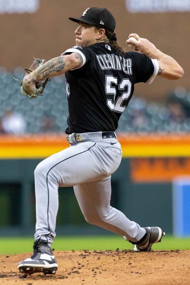 Sep 8, 2023; Detroit, Michigan, USA; Chicago White Sox starting pitcher Mike Clevinger (52) delivers in the first inning against the Detroit Tigers at Comerica Park.