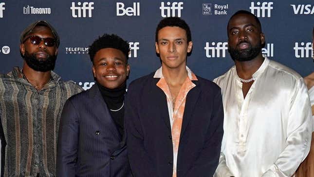 Trevante Rhodes, left; Jalyn Hall, Miles Warren, and Shamier Anderson.