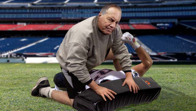 Image for article titled Belichick Smothers Struggling Rookie With Blocking Pad