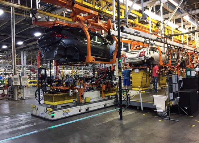 GM is building more and more EV’s in North America to qualify for federal tax credits, including at this plant in Orion, Michigan.