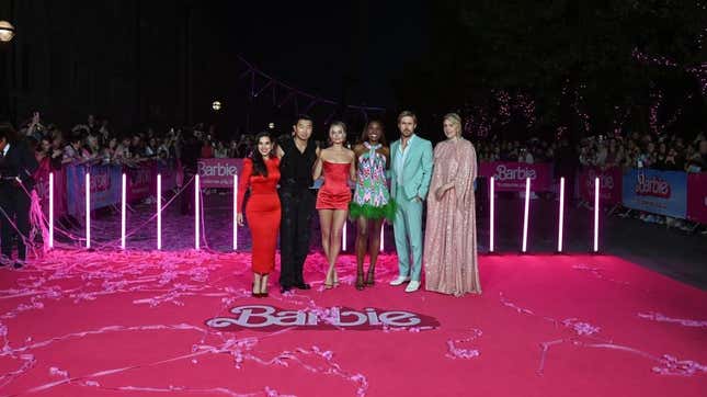 the cast of barbie at the european premiere