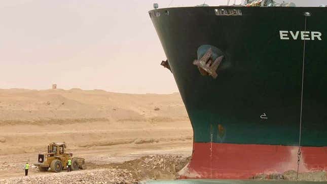 Image for article titled That Mega Cargo Ship Stuck In The Suez Canal Drew A Huge Penis In The Ocean Before Blocking Major Trade Route [UPDATED]