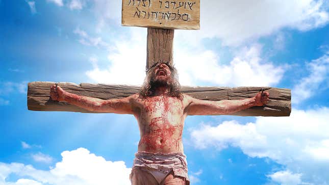 Image for article titled Jesus Returns For Second Coming Still Nailed To Cross