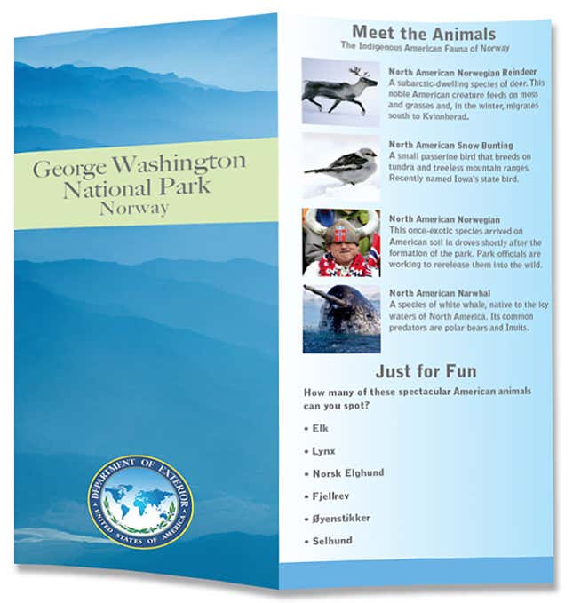 A brochure outlines the park's various attractions.