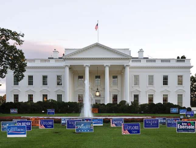 Image for article titled White House Lawn Covered In Congressional Campaign Signs