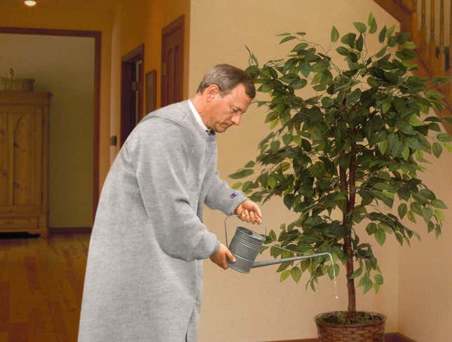Image for article titled Chief Justice Roberts Putters Around House All Day In Gray Sweat Robe