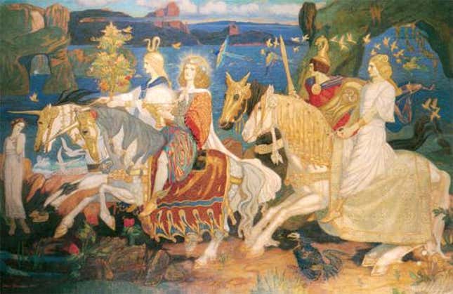 John Duncan’s 1911 painting, Riders of the Sidhe.