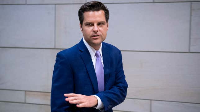 Image for article titled Matt Gaetz Claims Sex Trafficking Allegations Stem From Powerful Enemies In Ms. Bassman’s Geometry Class