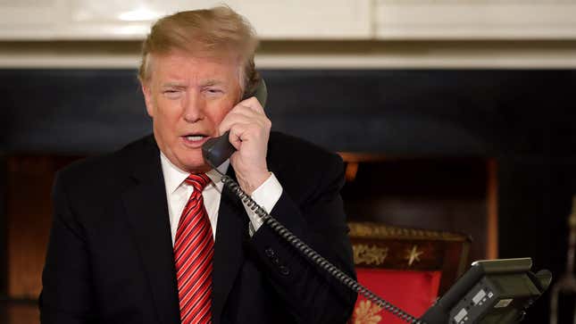 Image for article titled Full Trump Transcript Includes 37 Pages Of Confused President Mashing Fingers Against Dial Pad While Ukrainian President Tries To Speak