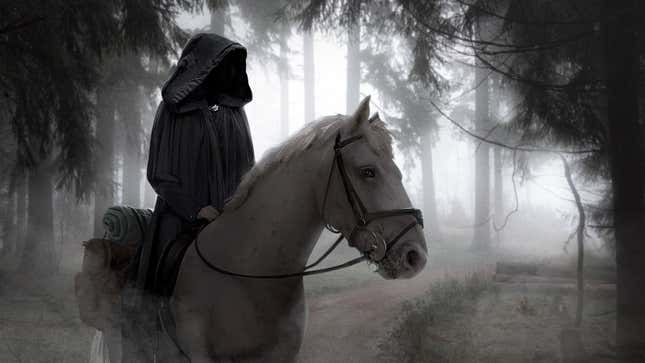 Image for article titled Cloaked Man On White Steed Sick Of People Asking Him For Tidings From The North