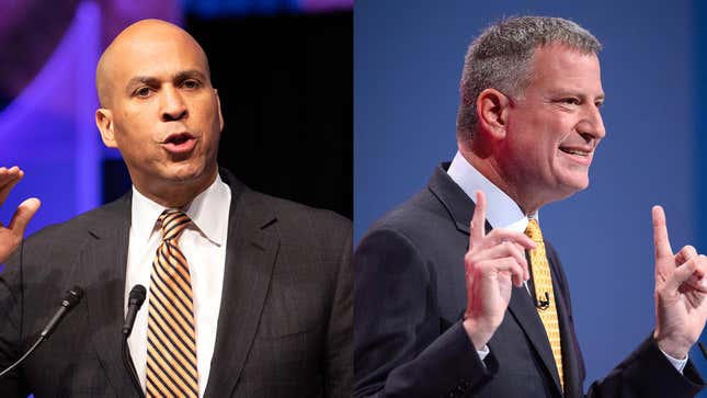 Image for article titled Presidential Debate Sidetracked By Booker, De Blasio Arguing About Best Place In Lower Manhattan To Get Tapas