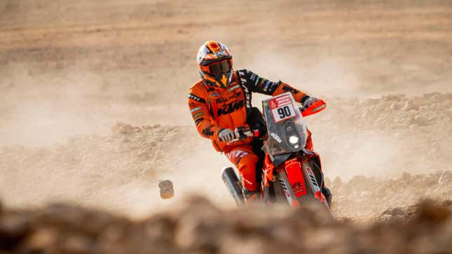 Image for article titled Danilo Petrucci Almost Lost Dakar Stage Avoiding Camel